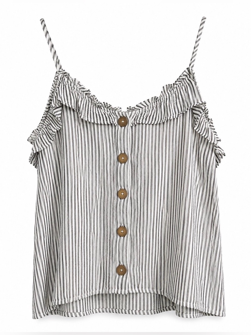 Universal Thread Button Close Stripped Tank Top